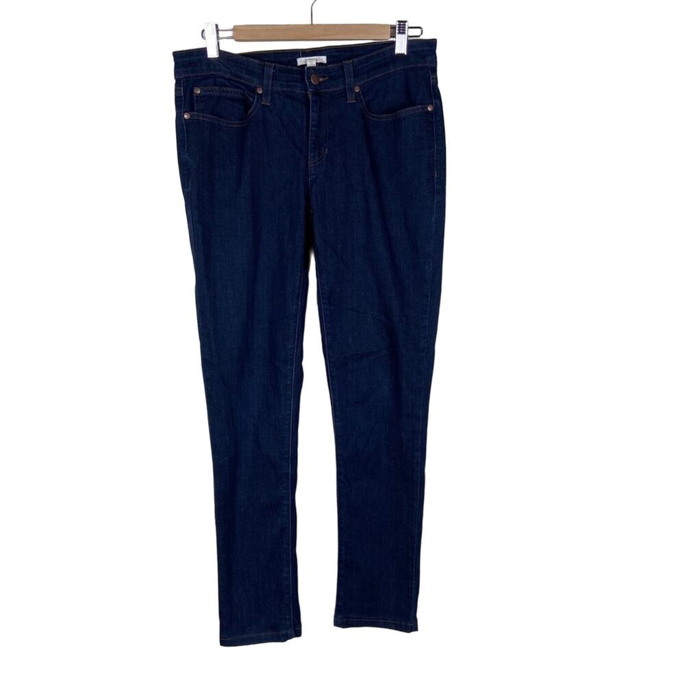 Eileen Fisher Mid Rise Jeans Dark Wash Skinny Straight Leg Size 8